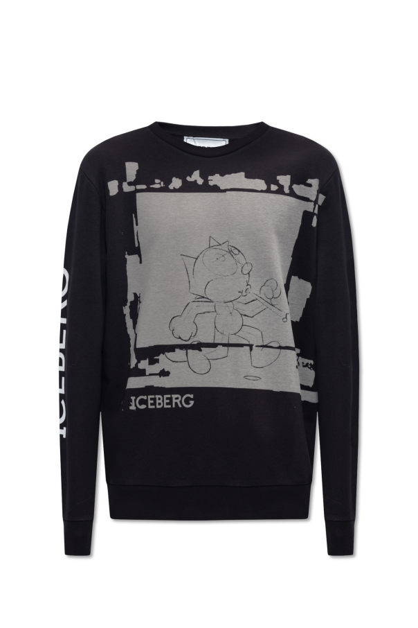VTG 90s ICEBERG HISTORY DISNEY GOOFY WOOL KNIT SWEATER GRAY